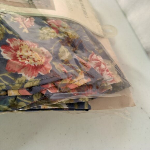 Waverly Garden Room Heirloom Collection Shaped Ruffle Valance Blue Floral Pair - Picture 11 of 15